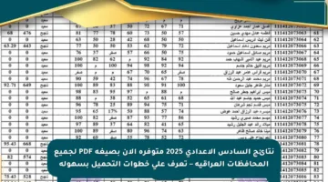نتائج السادس الإعدادي 2025 متوفرة الآن بصيغة PDF لجميع المحافظات العراقية – تعرف على خطوات التحميل بسهولة